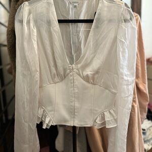 GUESS White Sheer Women's Top